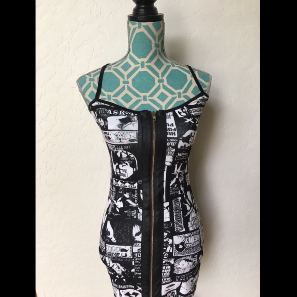 Print zip up dress